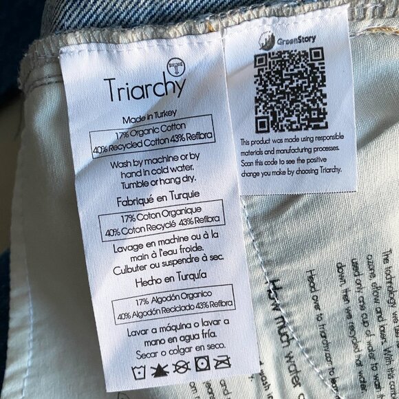 Triarchy x Josephine Skriver High Waisted Blue Jeans, size 27 - Picture 9 of 12